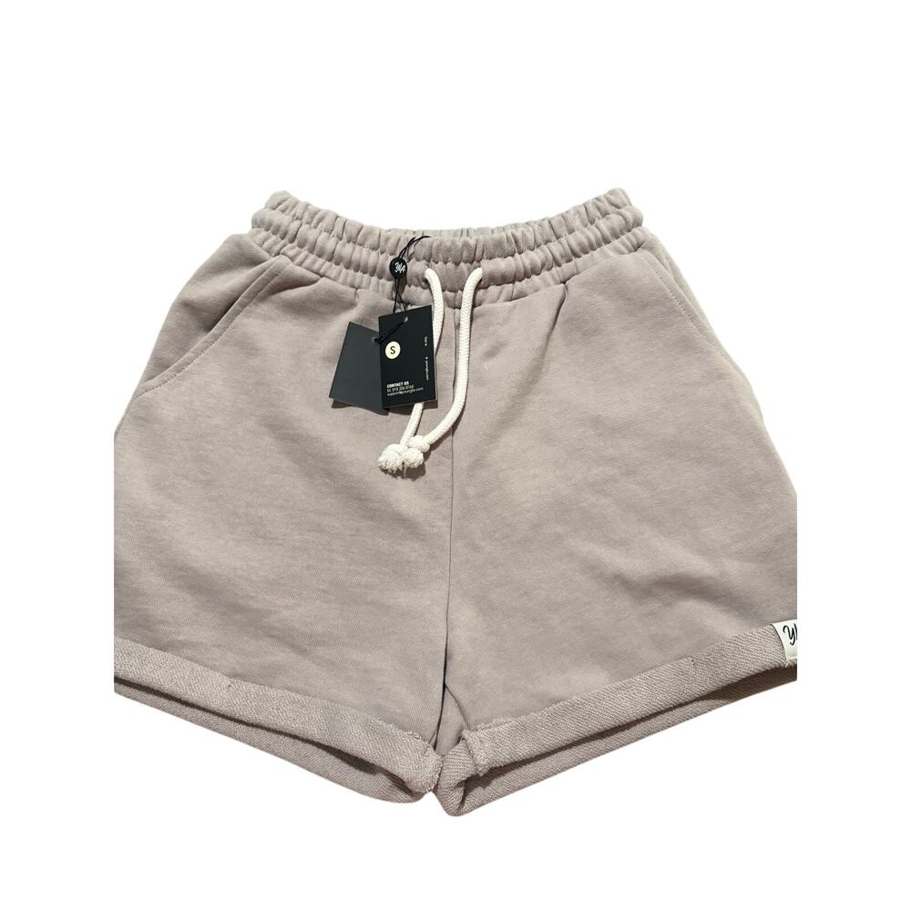 YoungLA For Her high-waisted sweat shorts in a taupe